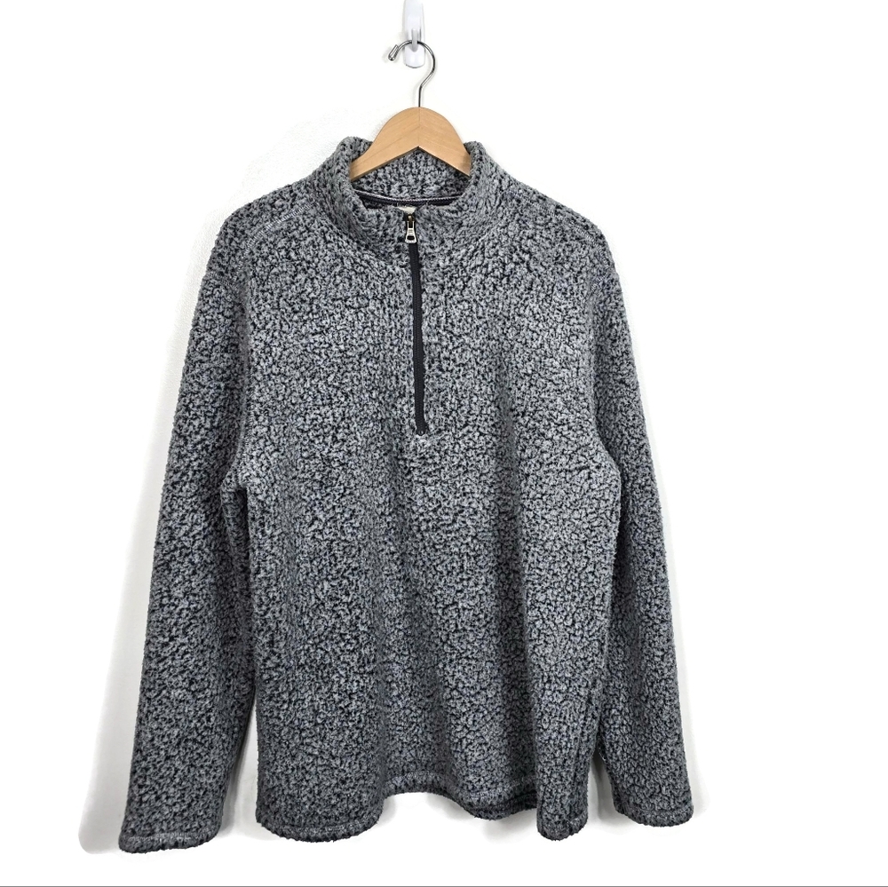 Weatherproof Vintage Quarter Zip Sherpa Pullover Gray Men's XXL